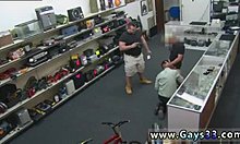 Gay pawnshop gets rock hard with oily sex tape