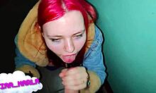 POV-video af ansigtsknepning og sæd i munden fra kæresten