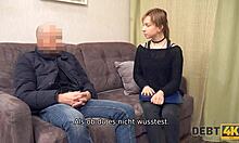 Sexo violento com um devedor russo por dinheiro em realidade HD