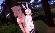 Uncensored hentai featuring an impudent bunny-girl in 4k 60fps